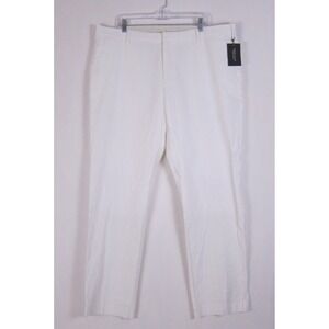 Perry Ellis Dress Pants Mens Size 40x32 White Modern Fit Linen Cotton NWT